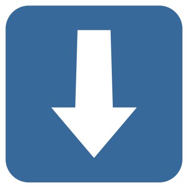 Düz aşağı ok vektör simgesi kare