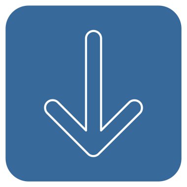 Düz aşağı ok vektör simgesi kare