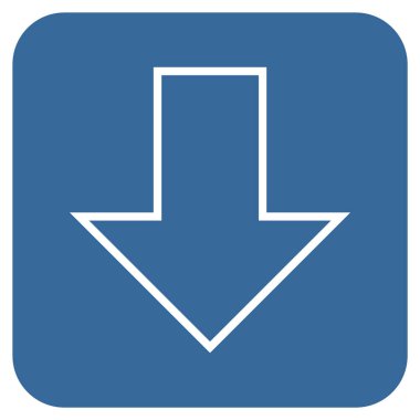 Düz aşağı ok vektör simgesi kare