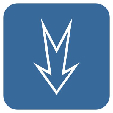 Düz aşağı ok vektör simgesi kare