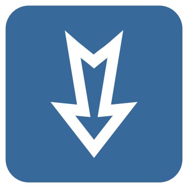 Düz aşağı ok vektör simgesi kare