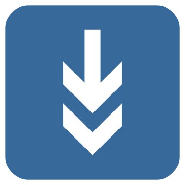 Düz aşağı ok vektör simgesi kare