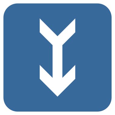 Düz aşağı ok vektör simgesi kare