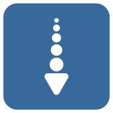 Düz aşağı ok vektör simgesi kare