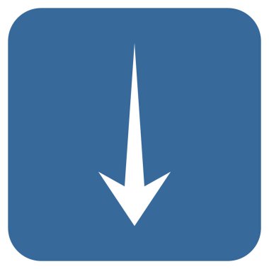 Düz aşağı ok vektör simgesi kare