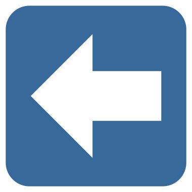 Düz sol ok vektör simgesi kare