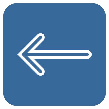 Düz sol ok vektör simgesi kare