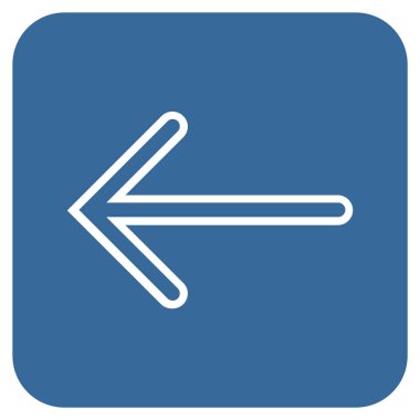 Düz sol ok vektör simgesi kare