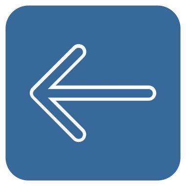 Düz sol ok vektör simgesi kare