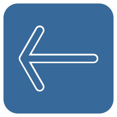 Düz sol ok vektör simgesi kare