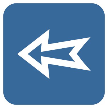 Düz sol ok vektör simgesi kare