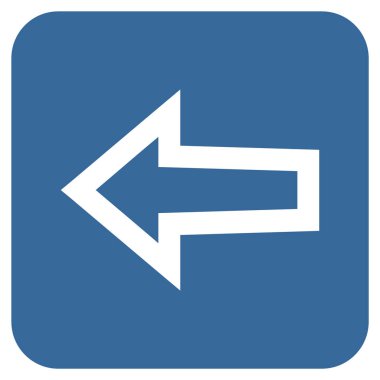 Düz sol ok vektör simgesi kare