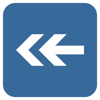 Düz sol ok vektör simgesi kare