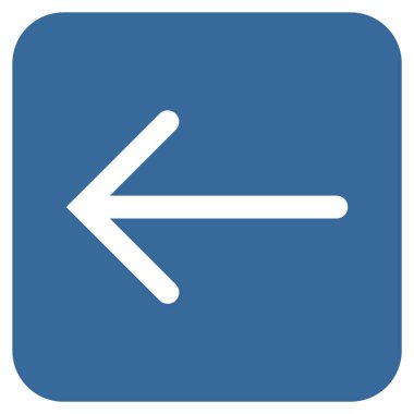 Düz sol ok vektör simgesi kare