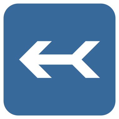 Düz sol ok vektör simgesi kare