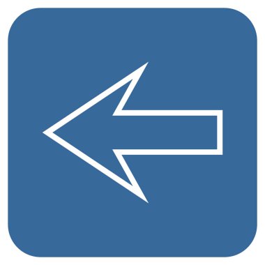 Düz sol ok vektör simgesi kare