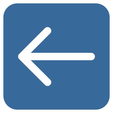 Düz sol ok vektör simgesi kare