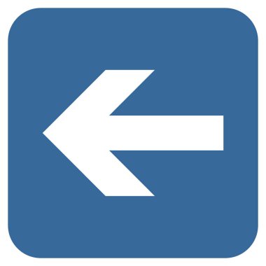 Düz sol ok vektör simgesi kare