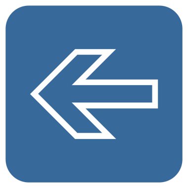 Düz sol ok vektör simgesi kare