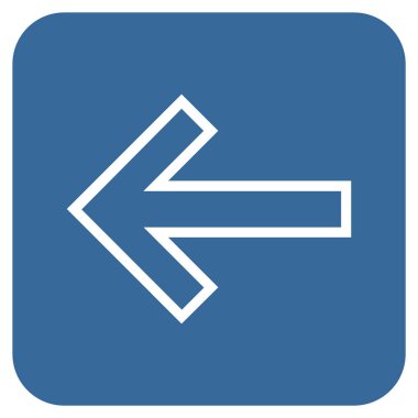 Düz sol ok vektör simgesi kare