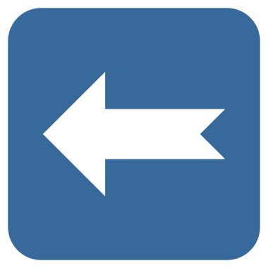 Düz sol ok vektör simgesi kare