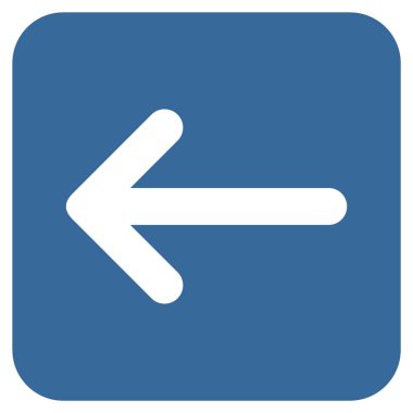 Düz sol ok vektör simgesi kare