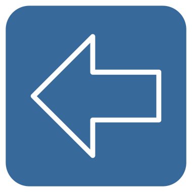 Düz sol ok vektör simgesi kare