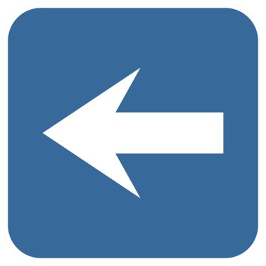 Düz sol ok vektör simgesi kare