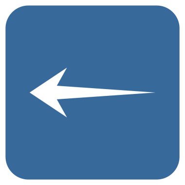 Düz sol ok vektör simgesi kare