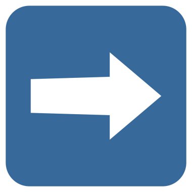 Ok sağ düz vektör simgesi kare