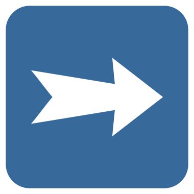 Ok sağ düz vektör simgesi kare