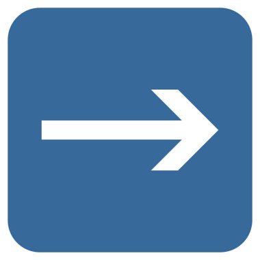 Ok sağ düz vektör simgesi kare