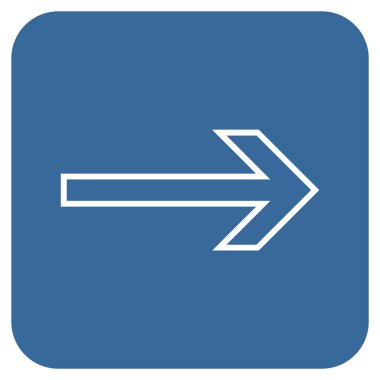 Ok sağ düz vektör simgesi kare