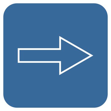 Ok sağ düz vektör simgesi kare