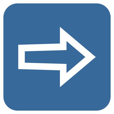 Ok sağ düz vektör simgesi kare