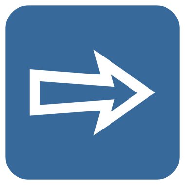 Ok sağ düz vektör simgesi kare