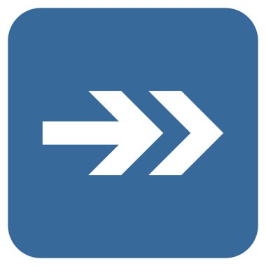 Ok sağ düz vektör simgesi kare