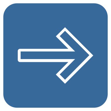 Ok sağ düz vektör simgesi kare