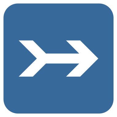 Ok sağ düz vektör simgesi kare