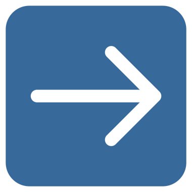 Ok sağ düz vektör simgesi kare