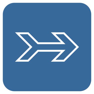 Ok sağ düz vektör simgesi kare