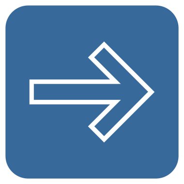 Ok sağ düz vektör simgesi kare