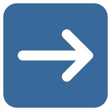 Ok sağ düz vektör simgesi kare