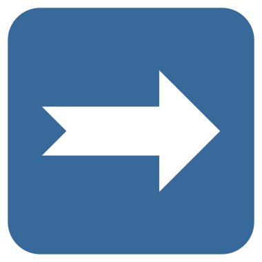 Ok sağ düz vektör simgesi kare