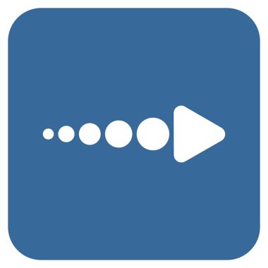 Ok sağ düz vektör simgesi kare