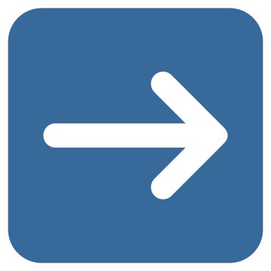 Ok sağ düz vektör simgesi kare