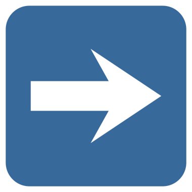 Ok sağ düz vektör simgesi kare