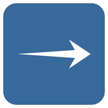 Ok sağ düz vektör simgesi kare