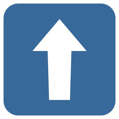 Düz yukarı ok vektör simgesi kare