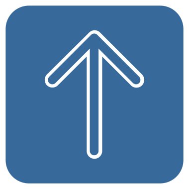 Düz yukarı ok vektör simgesi kare